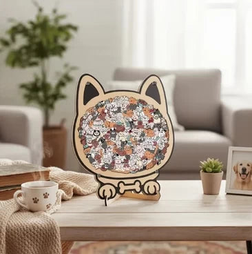 Rompecabezas de madera gato