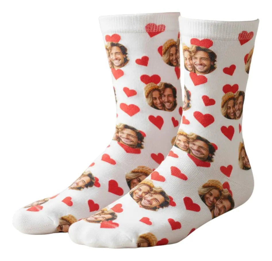 Calceta personalizada con corazones