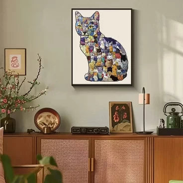 Rompecabezas madera gatos