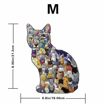 Rompecabezas madera gatos